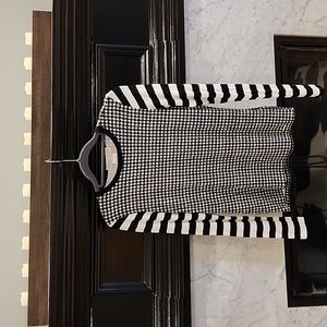 Michael Michael Kors Striped Sleeve Houndstooth Petite Top